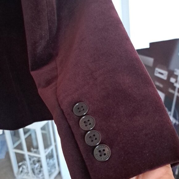 Ralph Lauren Deep Cranberry Velvet Button Down Blazer sz6 Excellent lined sz6 - Picture 4 of 9